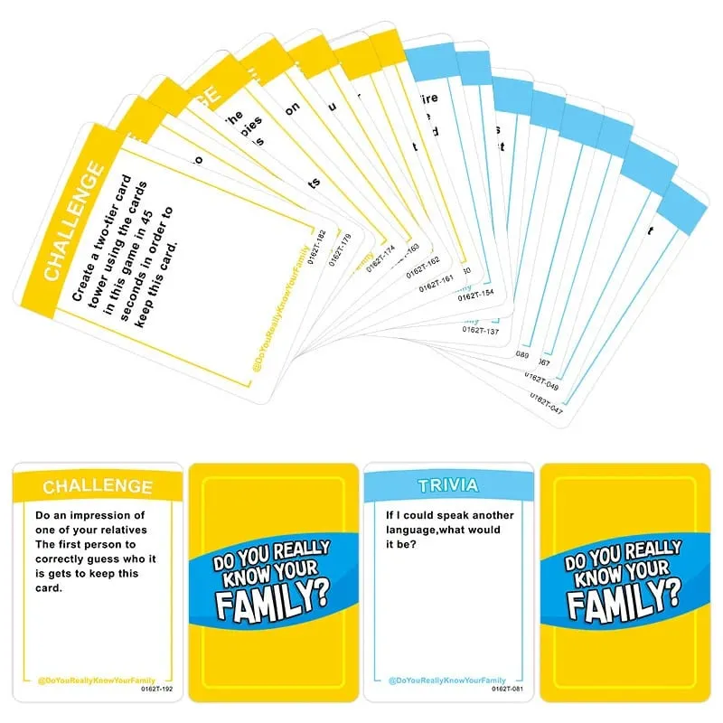 English Do You Really Know Your Family Party Leisure Puzzle Game Multiplayer Card in Stock. Card Games