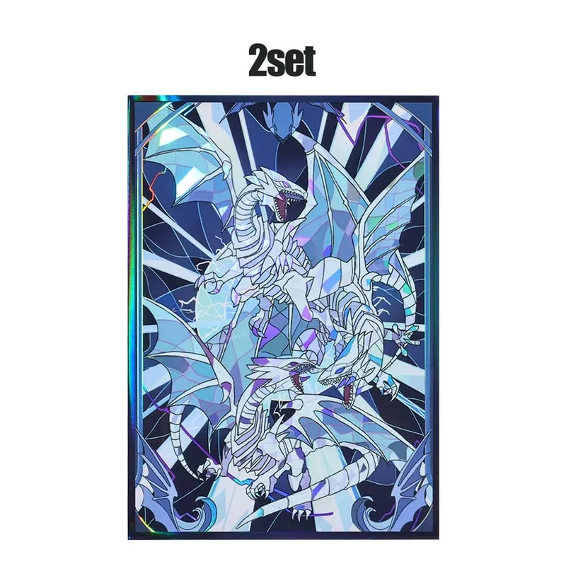 63x90mm 50-100pcs Blue eyed White Dragon Anime Card Sleeves Board Game Card Sleeves Game Collection Cards Protector for YGO