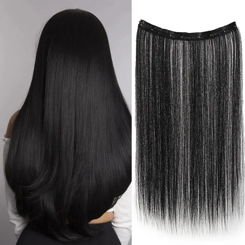20inch Hair extensions Wig Hair Clips Hair piece Synthetic Straight Hair Extensions with 4clips for Women Halloween Party