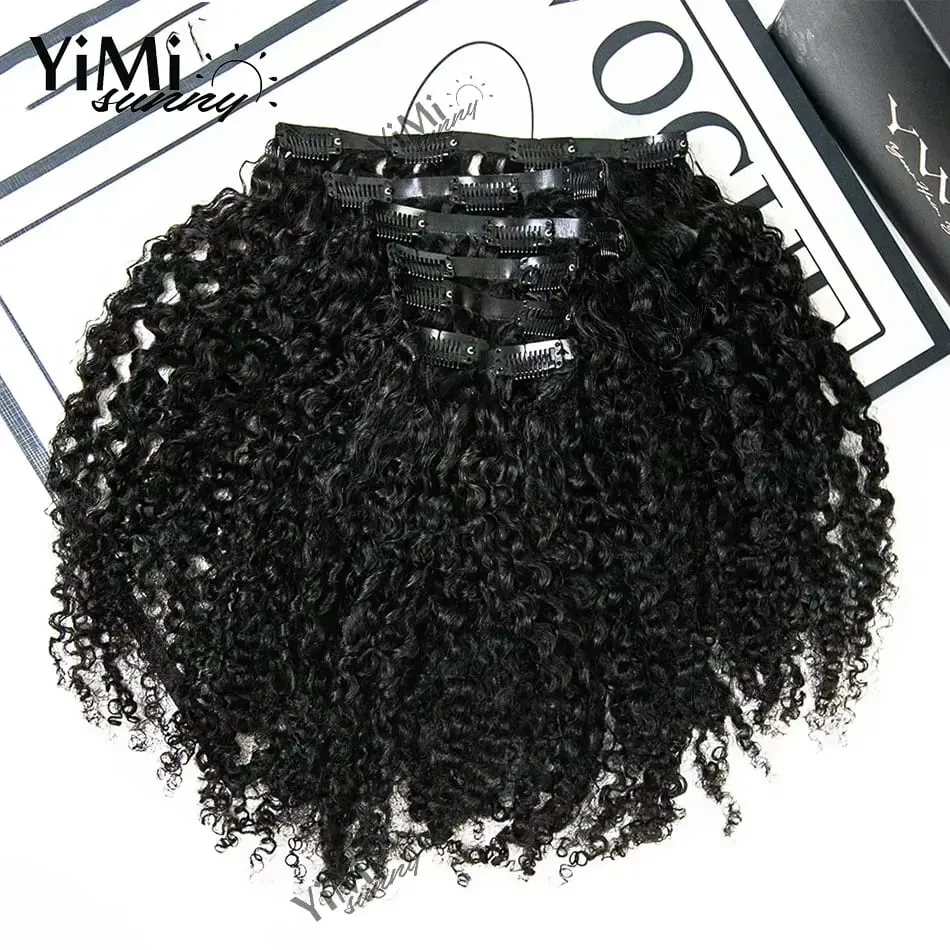 Extensiones de cabello humano con Clip de borde invisible para mujer, 120 g/set, sin costuras, rizado, inyectado, cinta de PU, Clip de trama, cabello humano