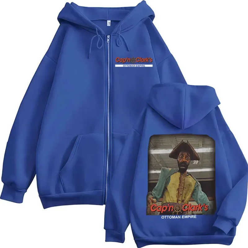Movie Backrooms Cap'n Clark's Ottoman Empire Zipper Hoodies Men's Women Clothing Casual Long Sleeves Zip Up Sweatshirts Jackets