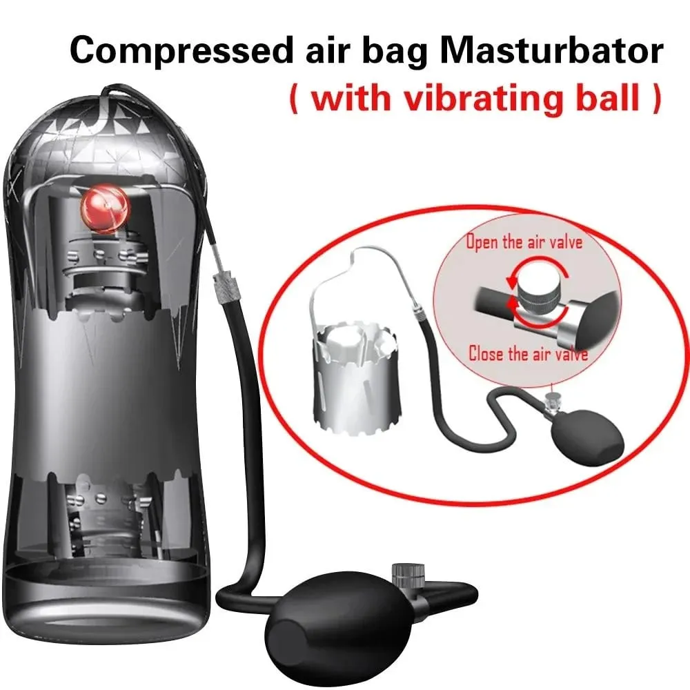Male Masturbation Cup Adult Products Pocket Pussy Glans Stimulator Penis Trainer Inflatable Bulb Squeeze Sex Toys For Men