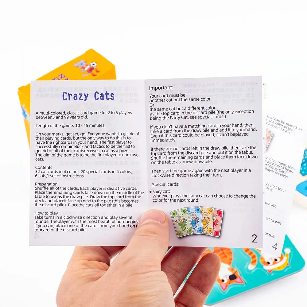 10.5*7.6cm Hot Sale 1Set Hot Crazy Cats Party Cards Game Board Game Mga Regalo sa Intelektwal na Laruan