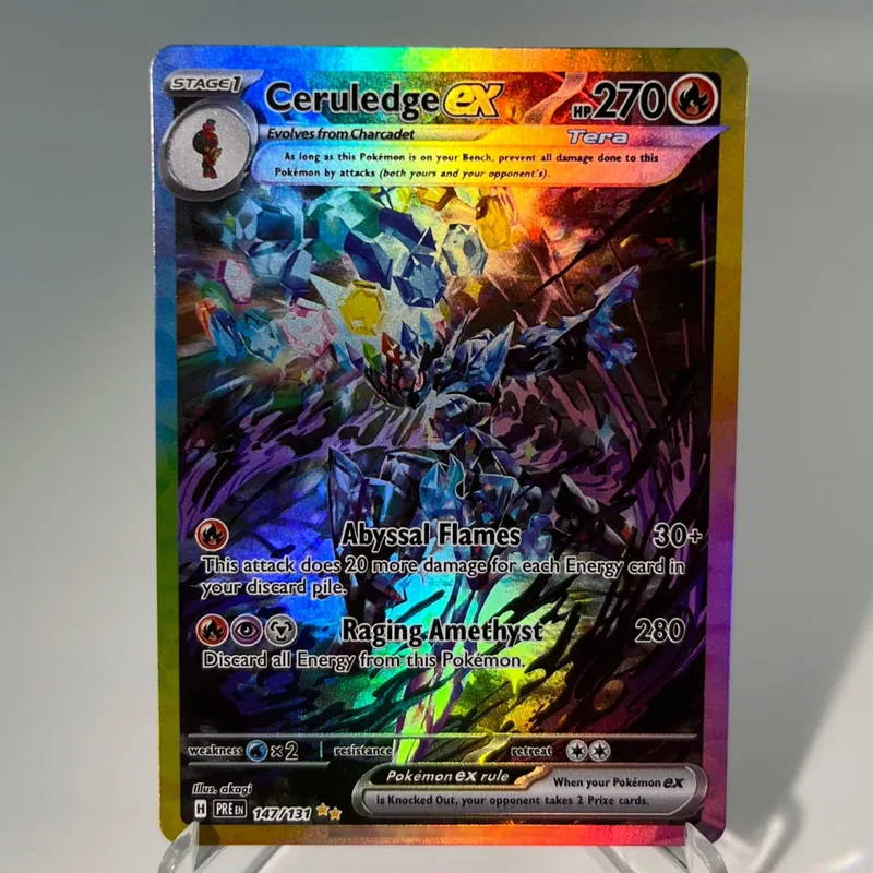 Prismatic Evolutions PKM Cards PTCG5-A GX Rainbow Umbreon Sylveon Leafeon ex Rare Collection Battle Toys Gifts for Hobbies
