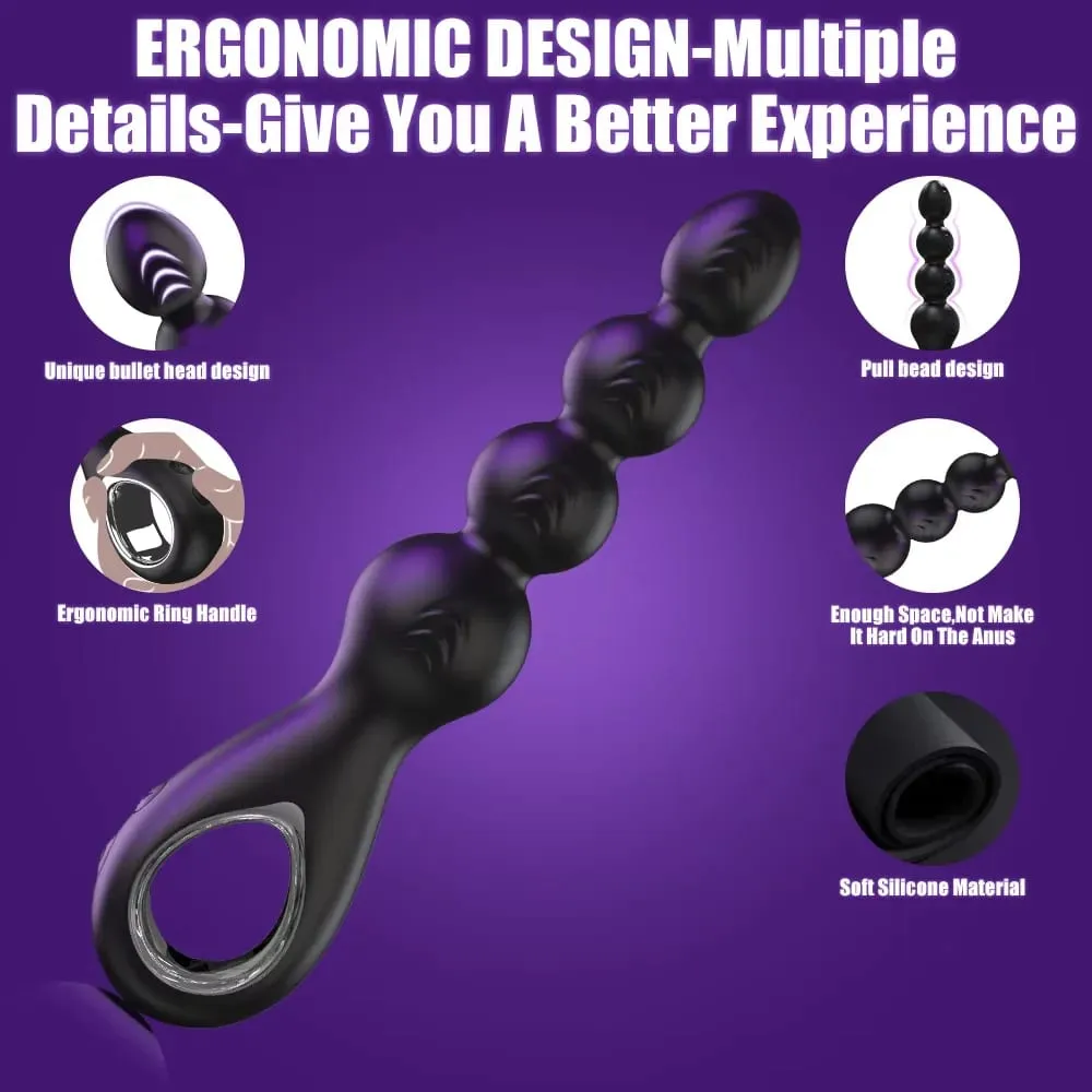 Vibrating Anal Beads Butt Plug Vibrator 360° Rotation Male Prostate Massager Anal Plug Stimulator Sex Toys for Women Men