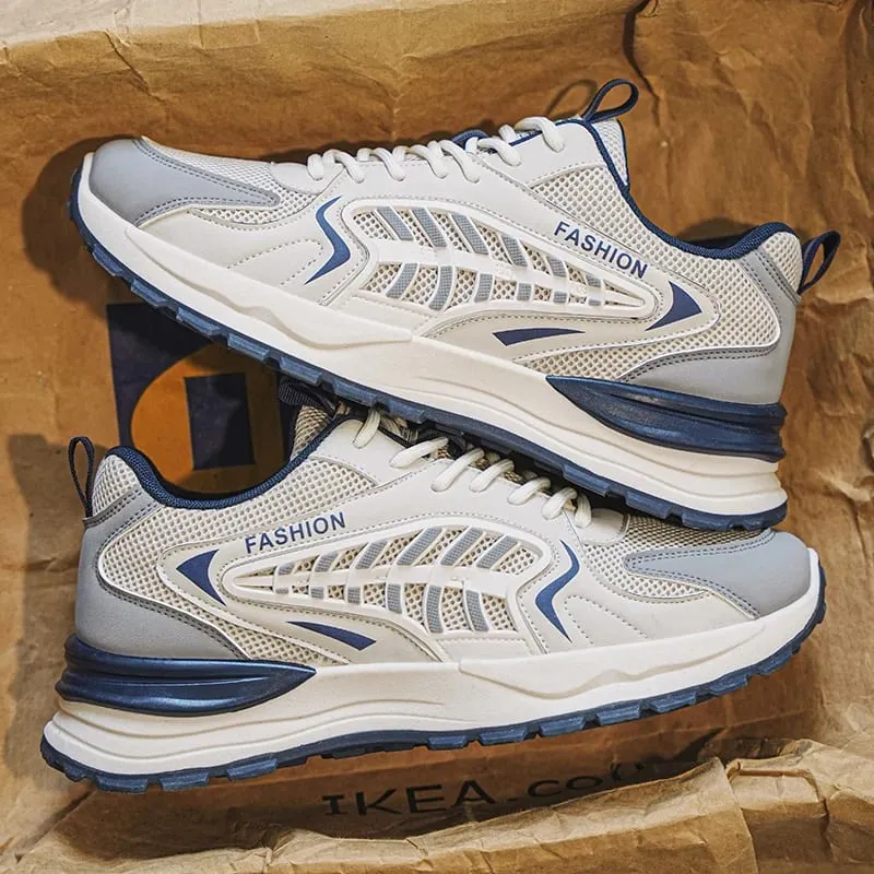 Men's Fall Shoes New Model Breathable Mesh Sports Sneakers Thick Bottom Casual Trendy Footwear