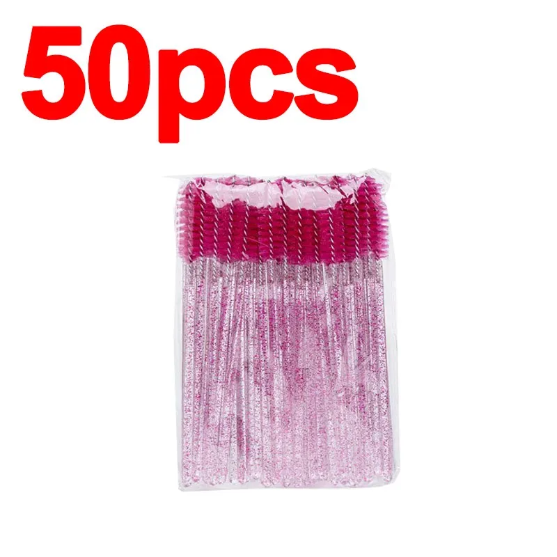 New 50/100pcs Microbrush for Eyelashes Brush Crystal Spoolie Brushes Eyebrow Comb Makeup Beauty Tool for Eyelashes HZS24