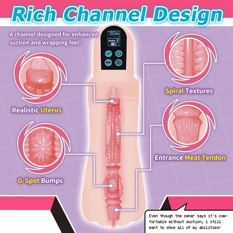 YUU Sucking Masturbator Cup Automatic Sex Machine Realistic Vagina Electric Masturbation Adult Toy for Men 5 Suction 9 Vibration