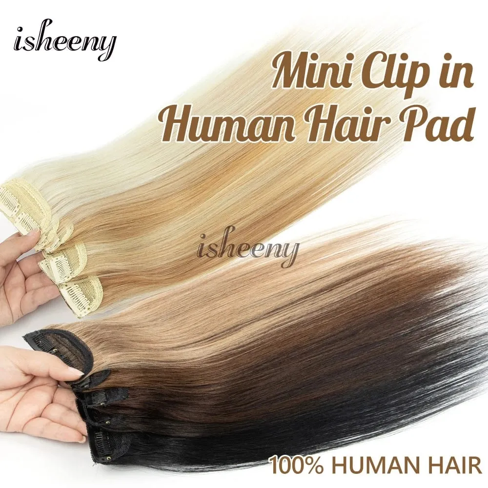12"-18" Invisible Short Hair Pad Clip In Remy Human Hair Extensions 5pcs/pack Mini Clip In Hair 2 Clips On Machine Hair Weft