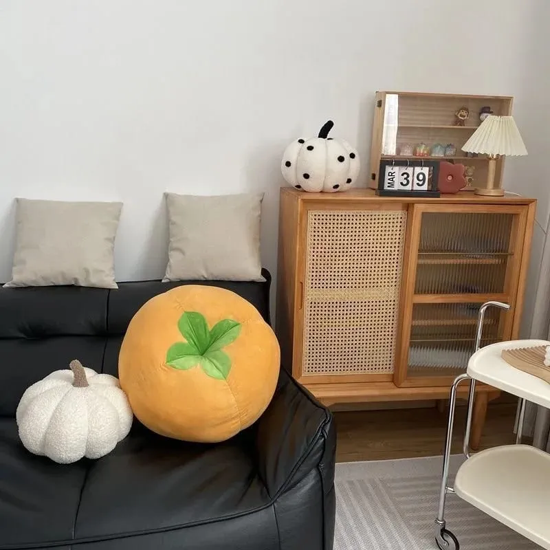 Thickened Cushion with Tomato-Shaped Pillow Vegetable Mushroom Persimmon Round Cushion Pad for Window Seat Pillows for Bedroom
