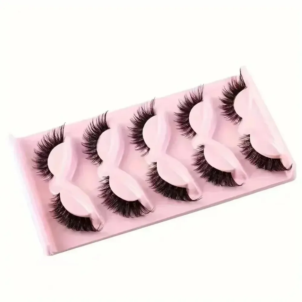 Hot Selling 5 Pairs Cat Eye False Eyelashes Natural Look Wispy Lashes for Daily Eye Makeup