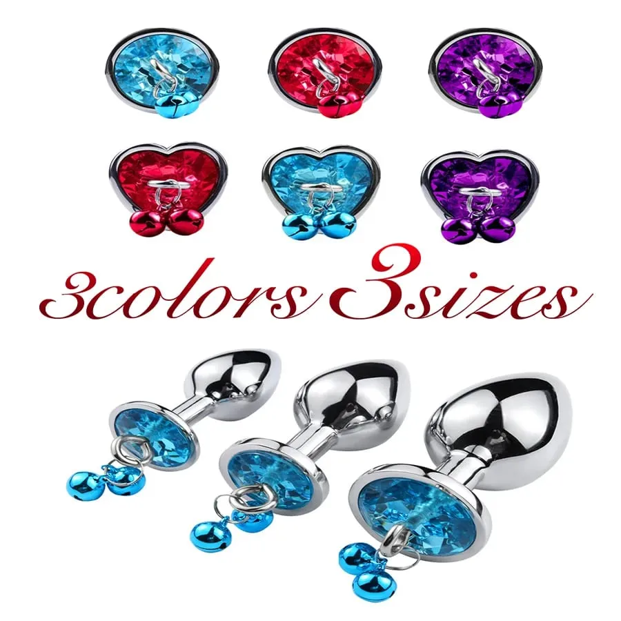 3 Sizes Metal Bell-shaped Anal Plug Traction Chain Anal Massage Prostate Stimulation Massage Tools Adult Sex Toys For Couples