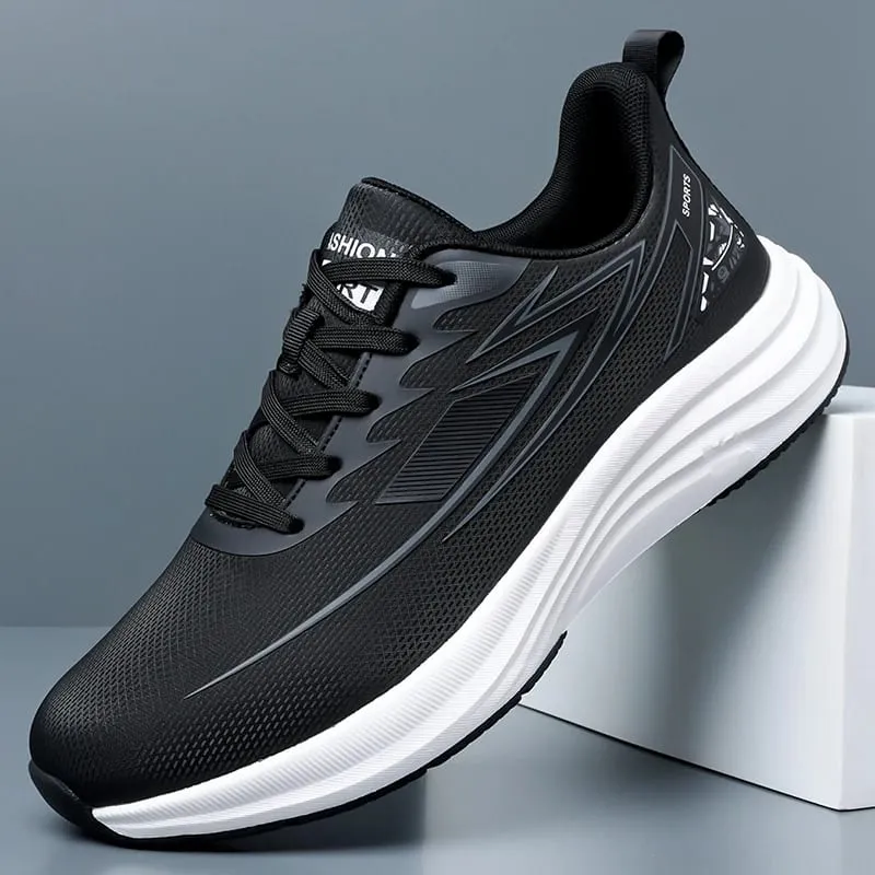 Men Waterproof Leather Running Shoes Lightweight Non‑Slip Casual Sports Shoes Daily Walking Sneakers Male Gym Athletic Trainers