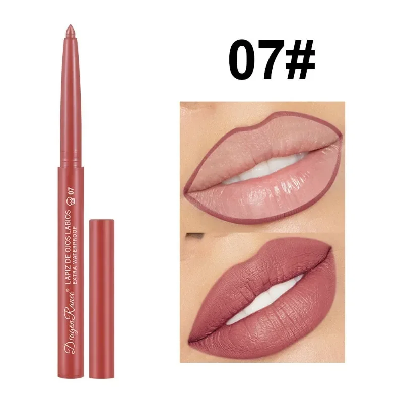 Vandtæt mat lipliner blyant Sexet rød kontur læbefarvet læbestift Holdbar fugtgivende Non-stick kop Læber Makeup 12 farver
