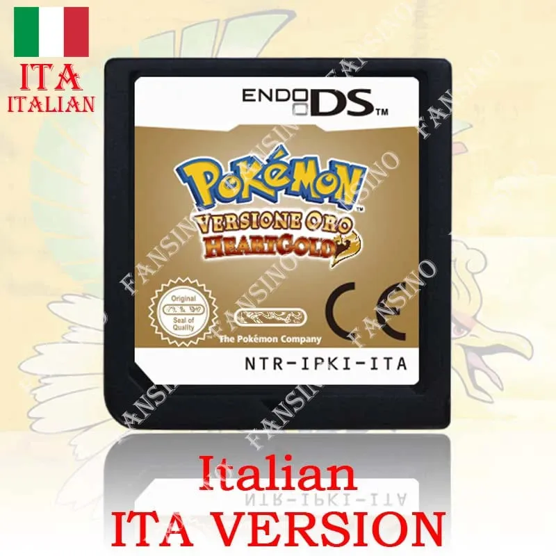 (USA EUR AUS NOE ESP FRA ITA) Pokemon HeartGold SoulSilver Version High Quality Authentic 1:1 Replica DS Video Game Cartridge