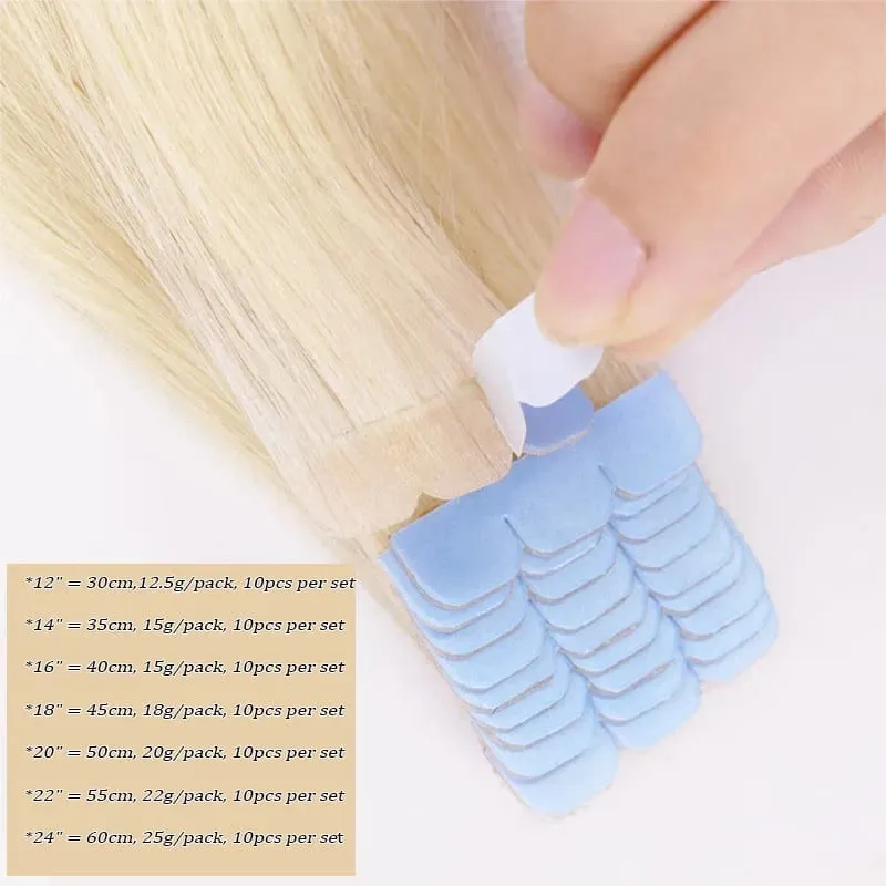 Mini Tape in Human Hair Extensions Natural Straight Tape in Extentions 3x0.8cm Invisible Tape 10pcs/pack For Side Hair