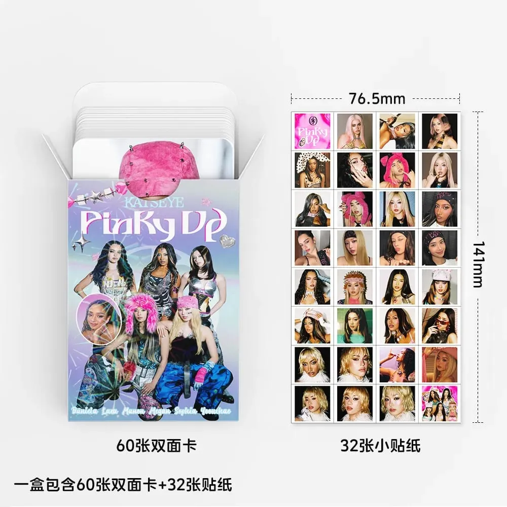 92pcs KATSEYE New Album PINKY UP Photo Card Photocards Stickers Kpop Merch Lomo Cards Set Fans Collection Cards Gifts