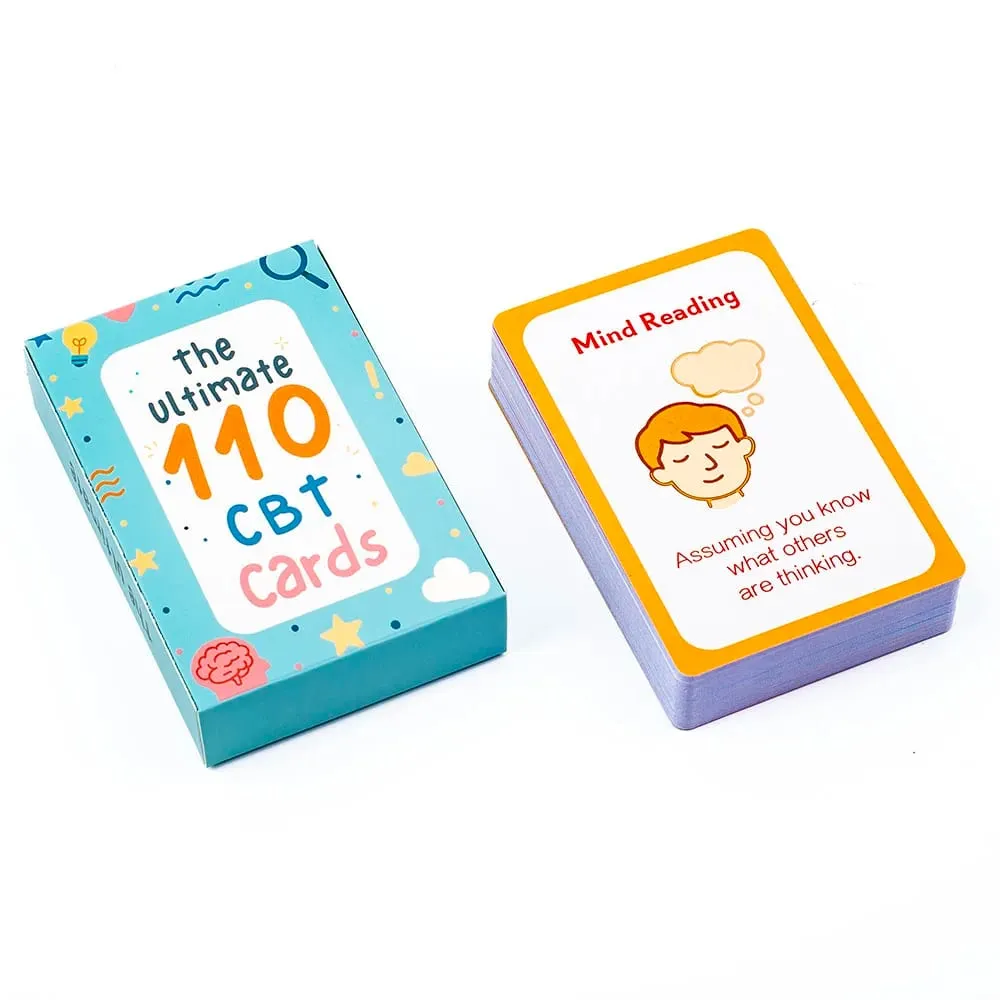 110pcs Adult Mindfulness Cards Emotional Management Supplies Stress Relief Tool Mental Wellness for Teens & Students Board Game