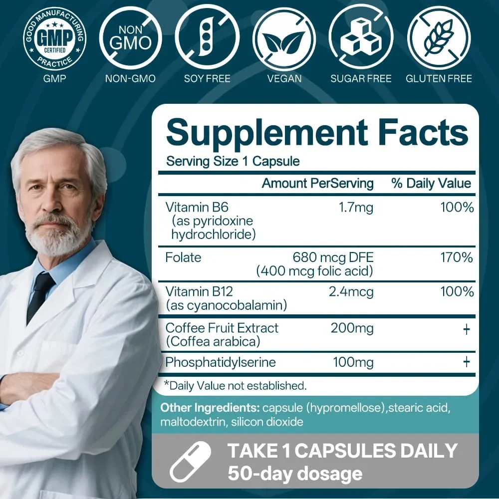 Memory 3D Brain Supplement - Nootropic Capsules for Memory Focus & Cognitive Function - Short Term Long Term & Working Memory — image 5