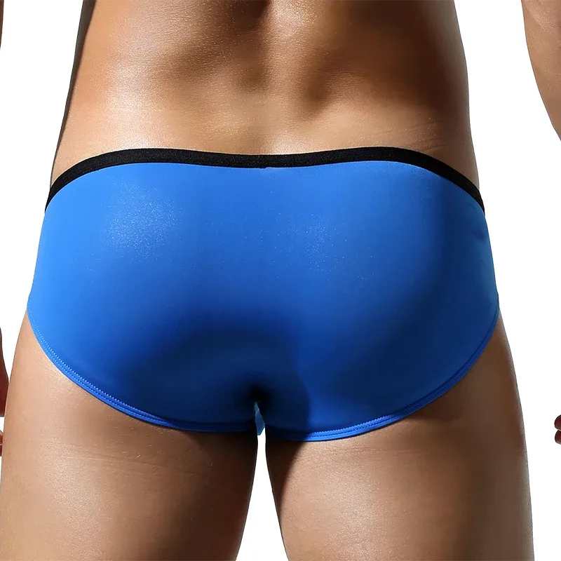 Men's Low-Rise U-Pouch Ice Silk Thin Breathable Transparent Men's Briefs