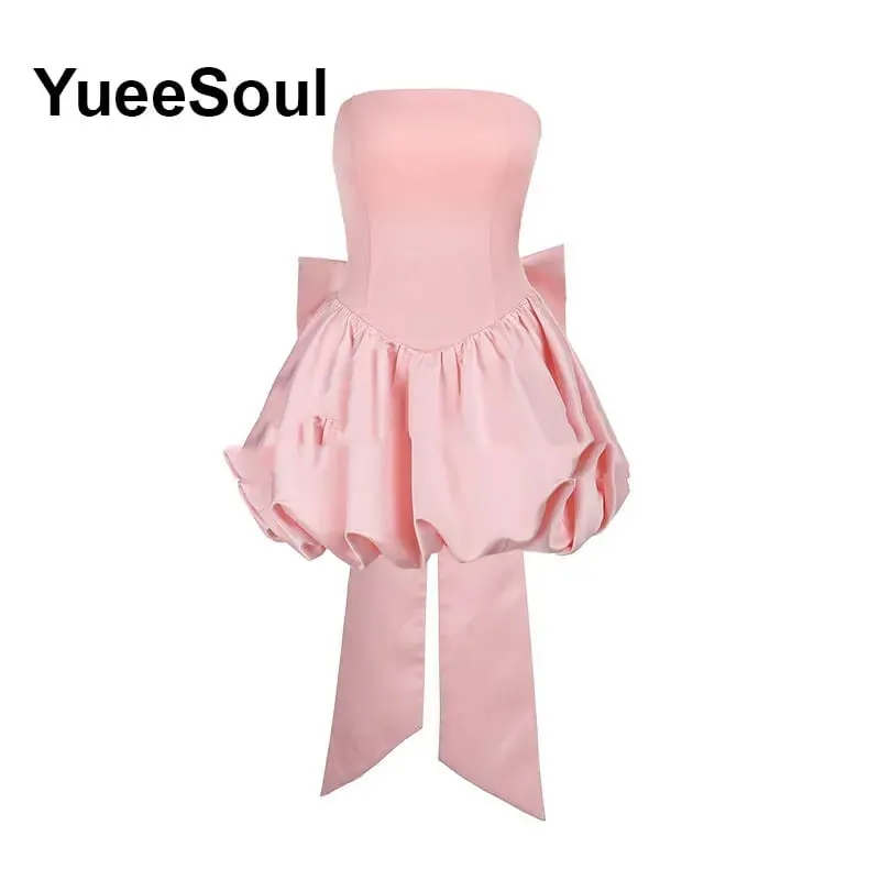 Pink Women's Dress Elegant Evening Birthday Party Female Dresses 2026 Summer New Sweet Cute Y2K Casual High Street Lolita Dress