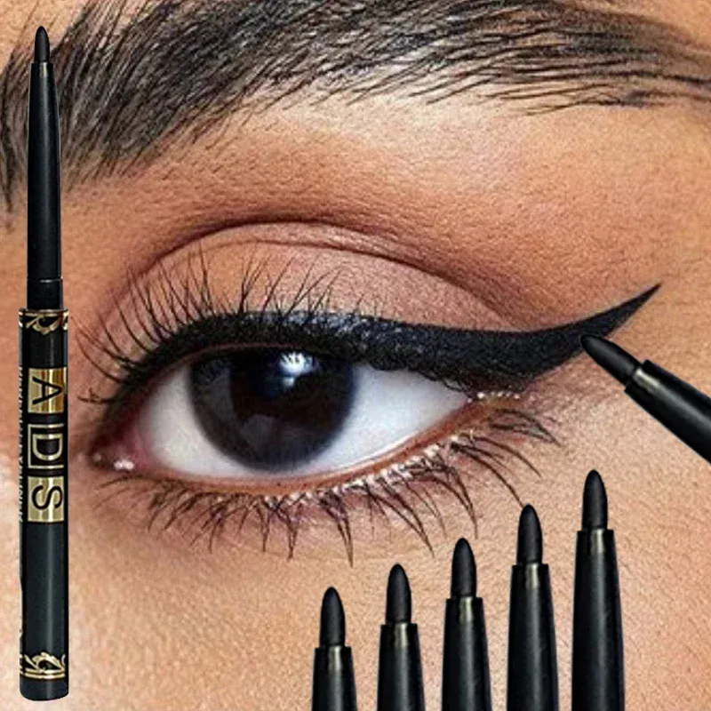Automatic Gel Eyeliner Pencil Waterproof Long Lasting Black Eye Liner Twist-Up No Sharpening Easy Glide Makeup for Women