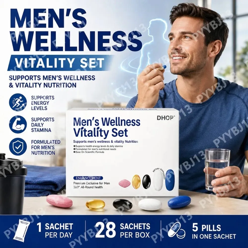 Men's Vitality Daily Supplement Pack Oyster Maca Cistanche Tablets Ashwagandha NMN DHA Capsules for Men's Energy Support