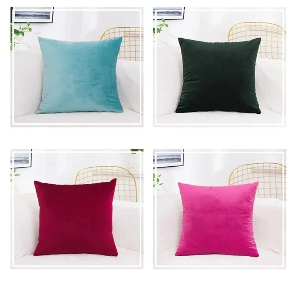 Solid Velvet Cushion Cover 30x50/45x45/50x50/55x55/60x60cm Decorative Throw Pillow Case for Home New Year