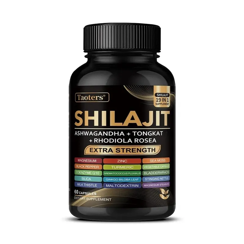 Suplemento Shilajit con musgo marino Ashwagandha magnesio y zinc - 19 en 1 cápsulas orgánicas mineral natural vegano sin OGM