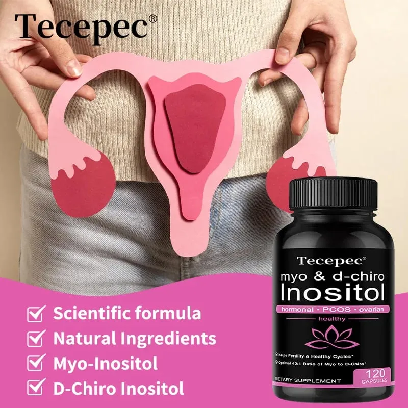 Suplemento Myo Inositol e D-Chiro Inositol 2050 Mg - Suporta o metabolismo da gordura e mantém a função ovariana e hepática saudável