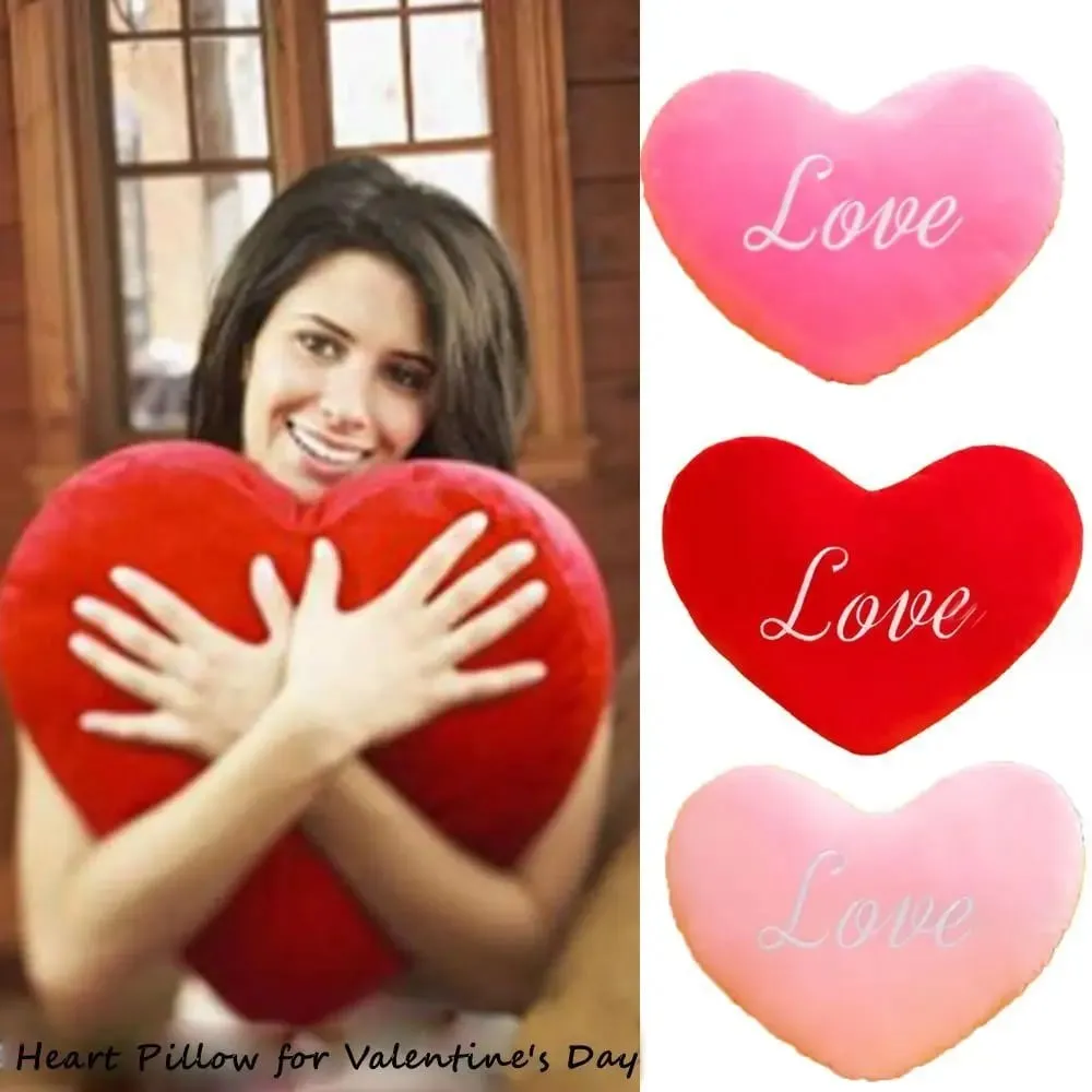 New Heart Shape Heart Plush Pillow Pink Color Valentines gift Soft Pillow Red Color Stuffed Pillow Home Decorative
