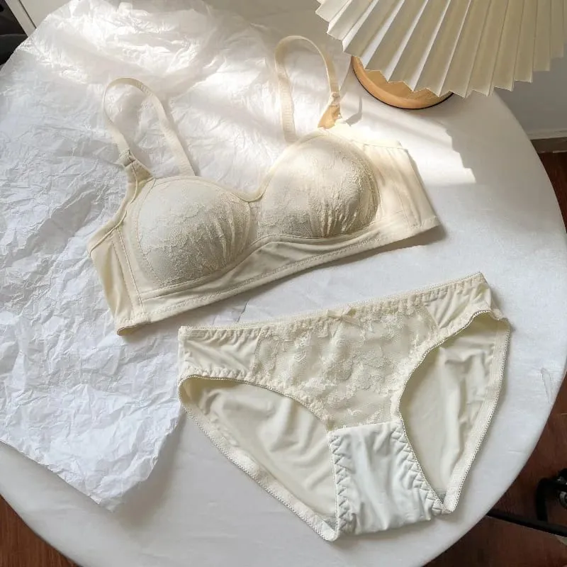 Sexy Push Up Lace Bralette Malé poprsí Bezdrátové Pohodlí Léto Ultratenká nastavitelná ramínka Sada spodního prádla proti pověšení S-XL​​ Podprsenka