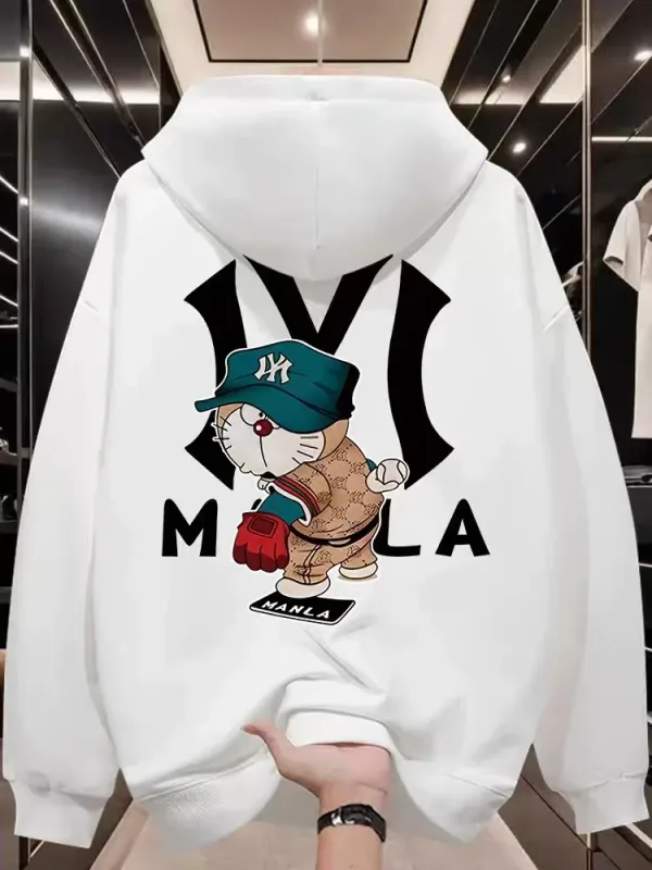 New Men's Autumn/Winter Western-Style Fashion Hoodie Japanese-InspiredTrendy Print Soft Comfortable Ideal for Outdoor Streetwear