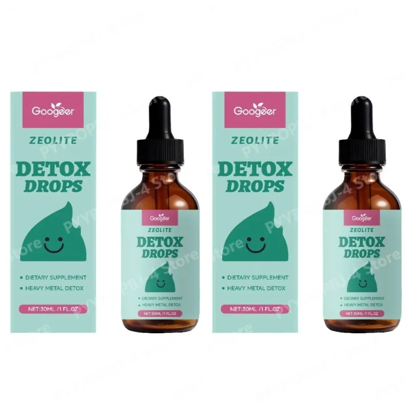 Googeer Zeolite Detox Drops 30ml Heavy Metal Support Vitamin B12 D3 Daily Cleanse Formula Non-GMO Soy-Free Dietary Supplement