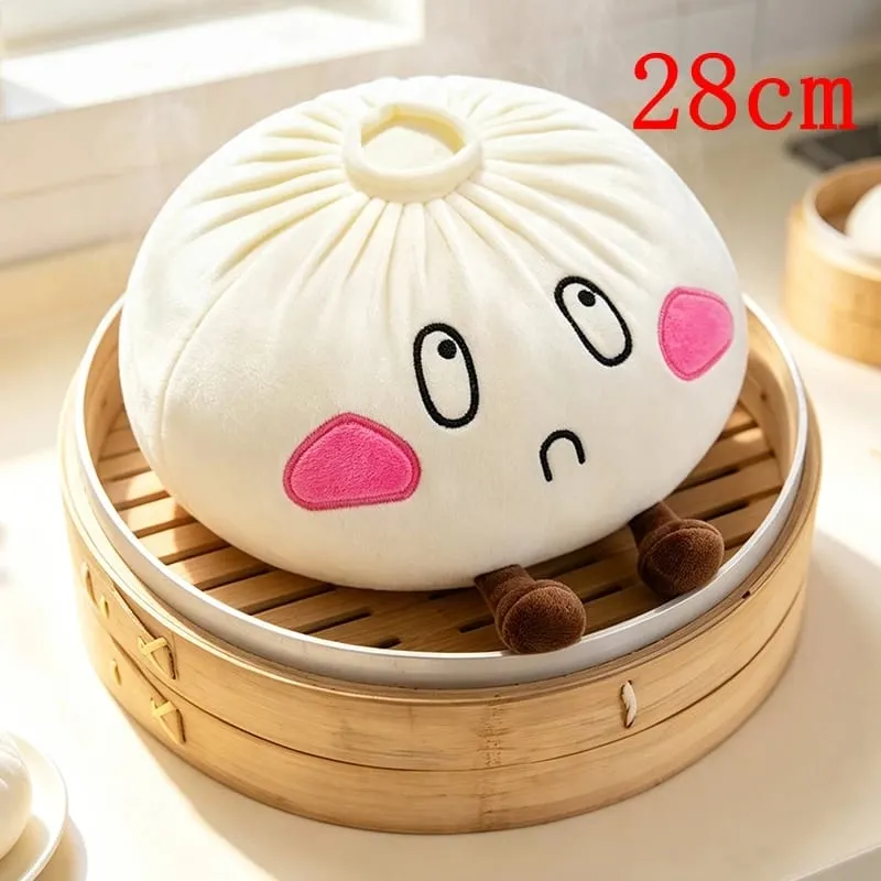 Kawaii לחמנייה מאודה כרית קטיפה מצוירת Baozi ממולא צעצוע עם רגליים כרית צורת מזון רכה תפאורה מצחיקה מתנת יום הולדת לילדות