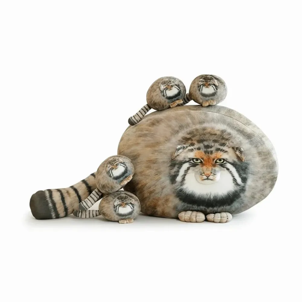 Fierce Looking Super Soft Cat Lifelike Huggable Stuffed Cat Pillow Stretchy Adorable Simulation Cat Pillow Sofa Decor