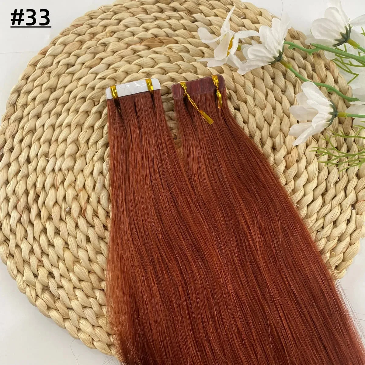 Blonde Seamless Tape in Hair Extensions Human Hair Skin Weft PU Tape on 20 PCS 18'-30' Length Easy Installation Hair Extensions