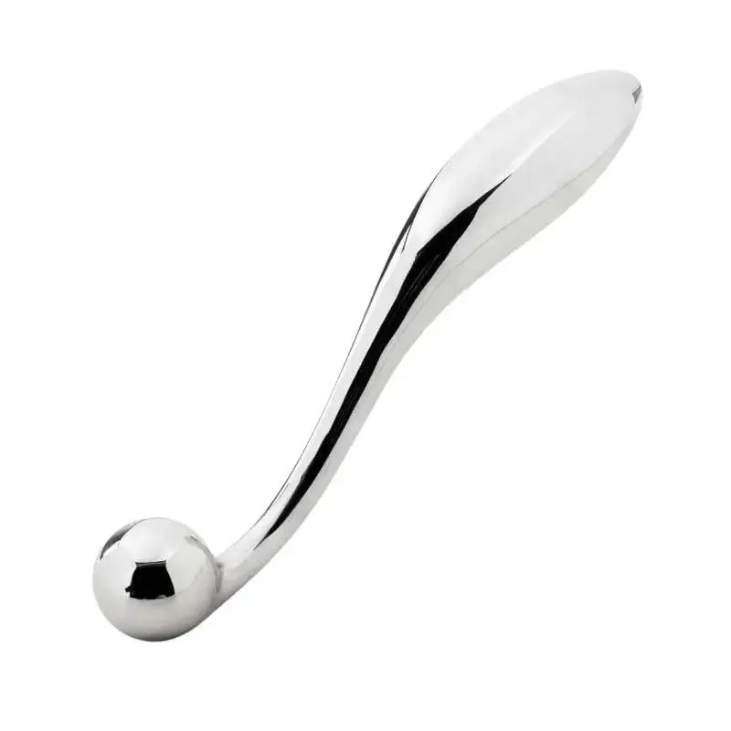 Stainless Steel Double Dildo G Spot Anal Beads Butt Plug Metal Fake Dildo Anal Plug Sex Toys For Male Female