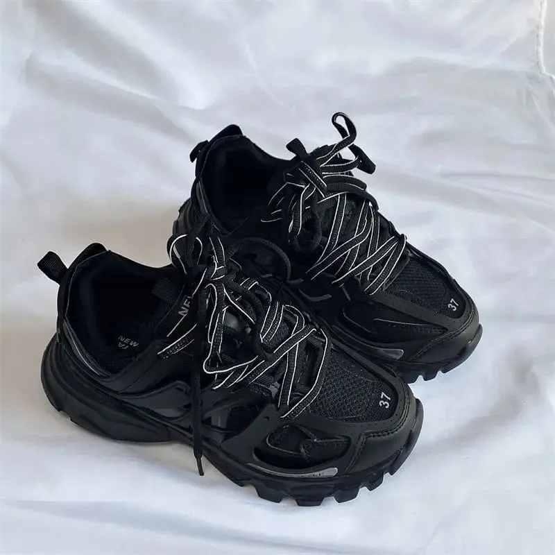Brand Design Black Chunky Sneakers Unisex Fashion New Men's Dad Shoes Trendy Casual for Girls And Boys