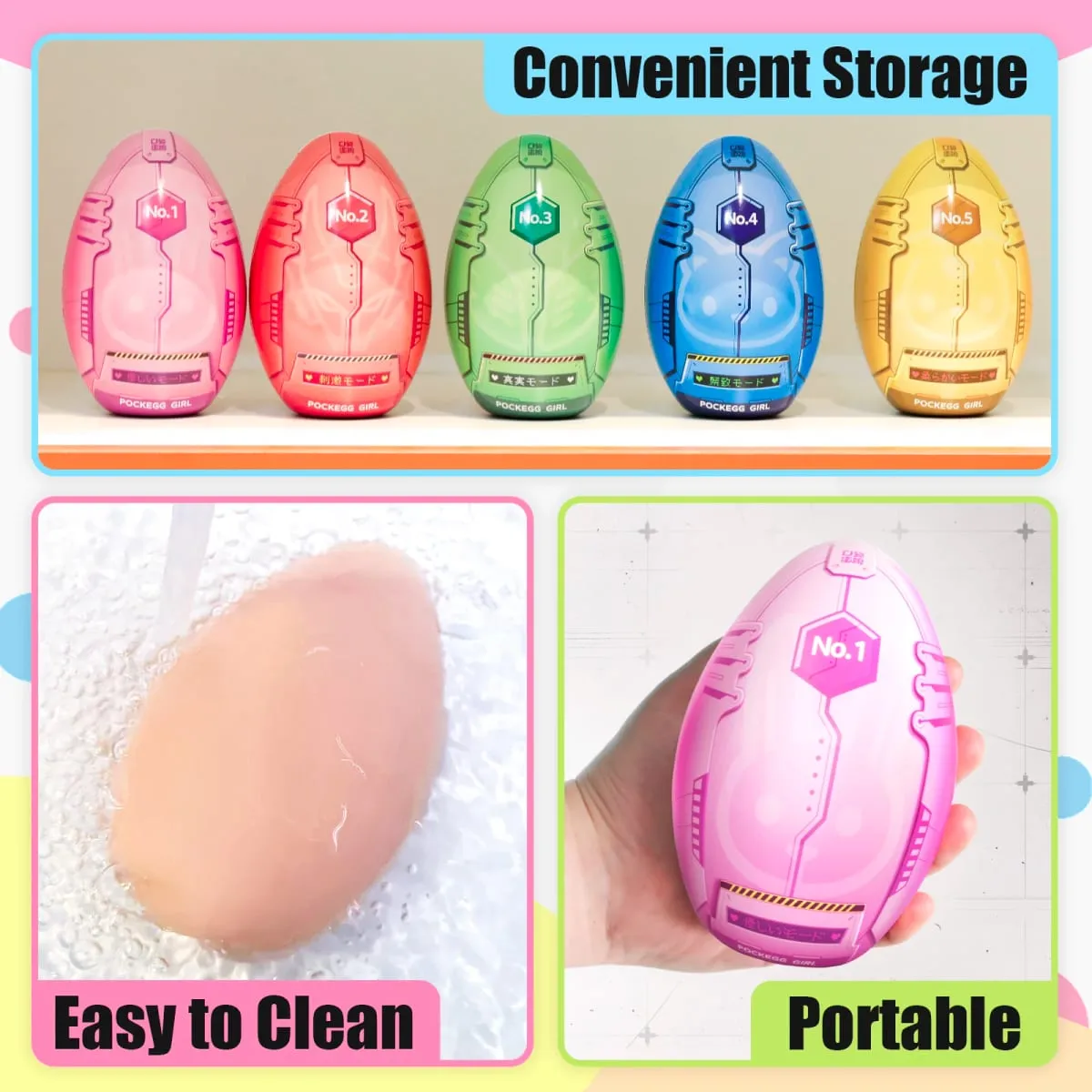YUU Pocket Pussy Male Masturbator Hiding Sex Toy Realistic Vagina Masturbation Eggs for Men Peni Stimulation Portable 5 Style