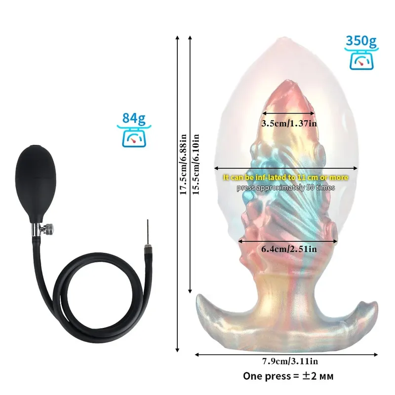 Anal Plug Dildo Inflatable Expansion Anal Size Adjustable G-Spot Stimulation Prostate Masturbator GAY SM Training Sex Toy 18+