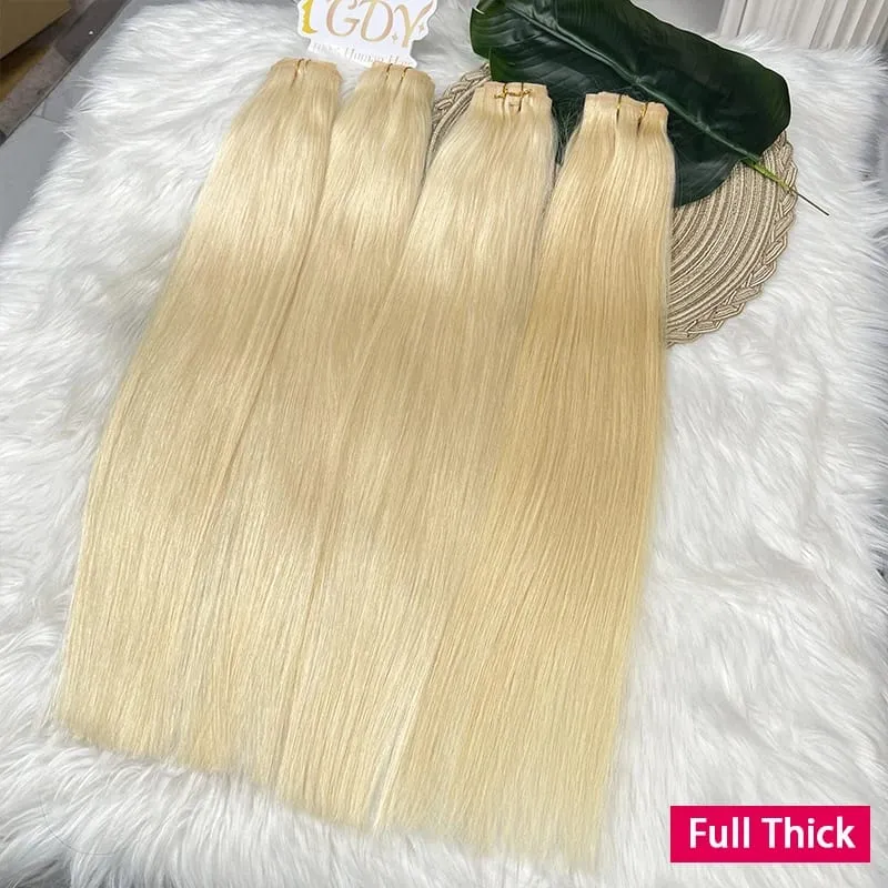 Straight #613 Blonde Color Invisible Clip in Hair Extensions PU Seamless Double Weft Clip Ins 100% Raw Virgin Human Hair 100g