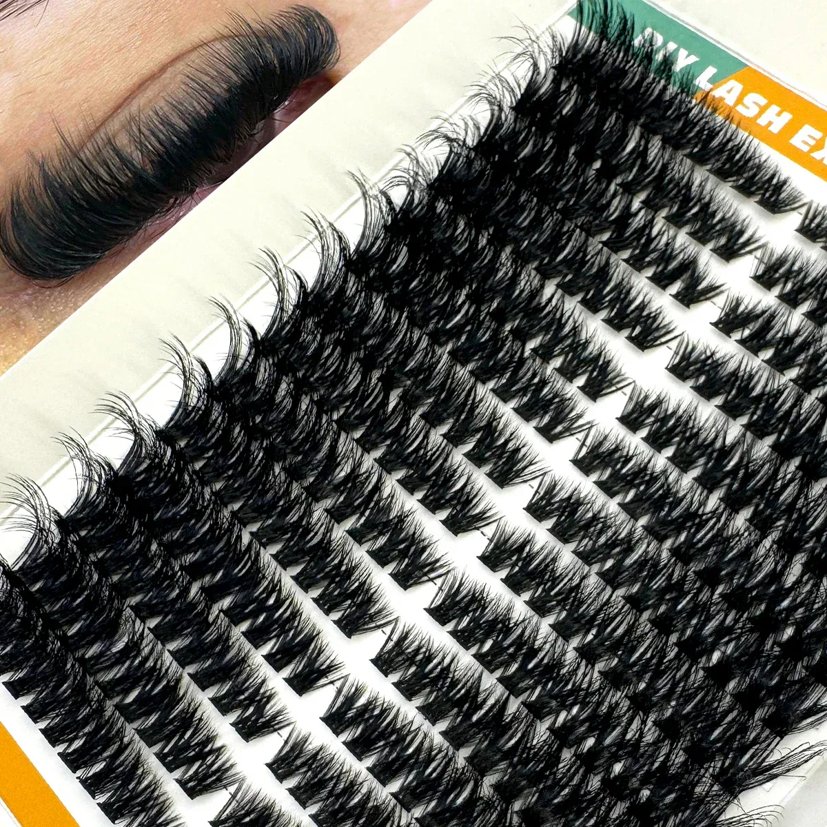 Left/Right Individual Lashes Cat Eye Lash Extension 80D Fluffy Lash Clusters Thick Volume Eyelash Clusters Extensions