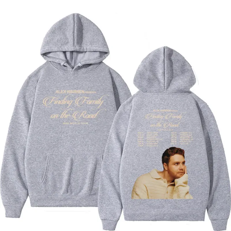 Alex Warren Finding Family on The Road 2026 World Tour Hoodies Sweatshirts Men Women Fashion High Quality Retro Oversized Hoodie