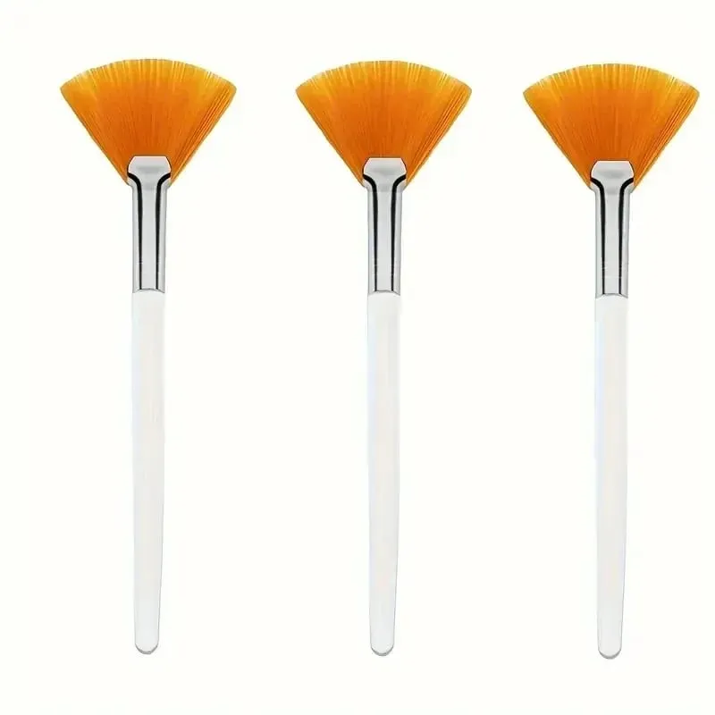 3/6/12pcs Practical Facial Brushes Fan Shape Brush Flat Head Face Mask Applicator Soft Portable Mask Brushes Cosmetic Tools