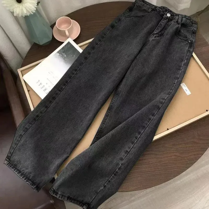 Jaren '90 Retro Y2K Nieuwe Hip Hop Rechte Jeans Straat Bestverkopende Gepersonaliseerde Bedrukking High Street Heren Casual Losse Jeans Paar