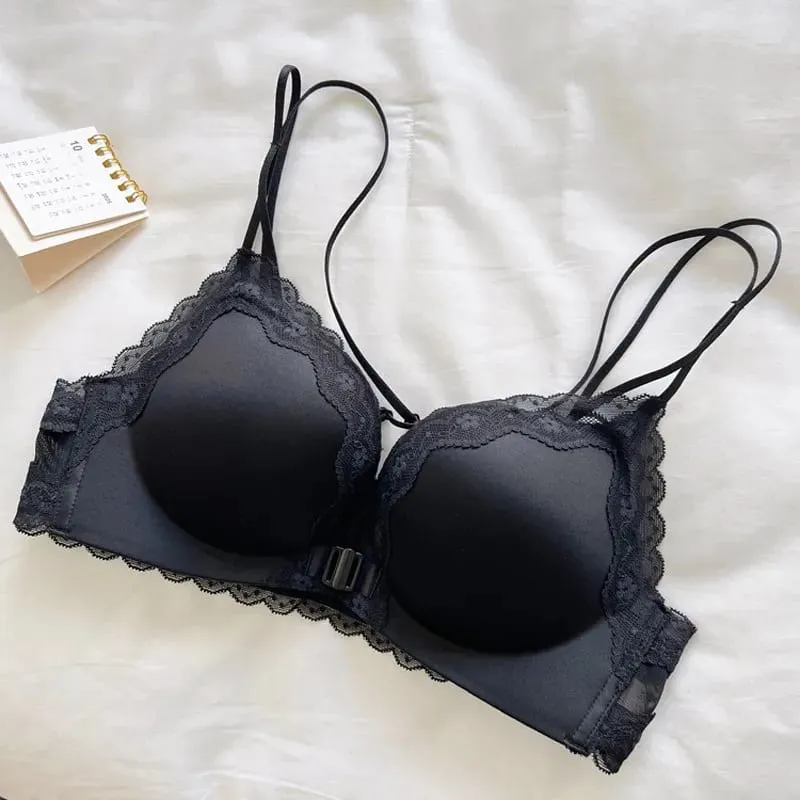 Women Bestselling Leopard Print Lingerie Set Front Closure Sexy Push Up Bra Lift Up Support Soft Daily Intimates Set