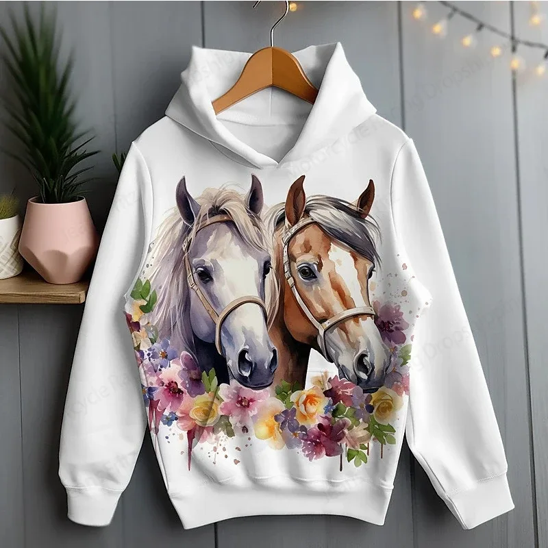 Dier Sweatshirt Grappige Kip Eekhoorn Paard Konijn 3d Print Hoodie Mannen Vrouwen Mode Oversize Hoodies Vrouwen Zweet Straat Jas