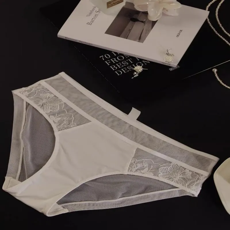 Conjunto de Lingerie Renda Bordada Sexy Para Mulheres Sutiã Minimizador Arame Macio Anti Flacidez Confortável Uso Diário