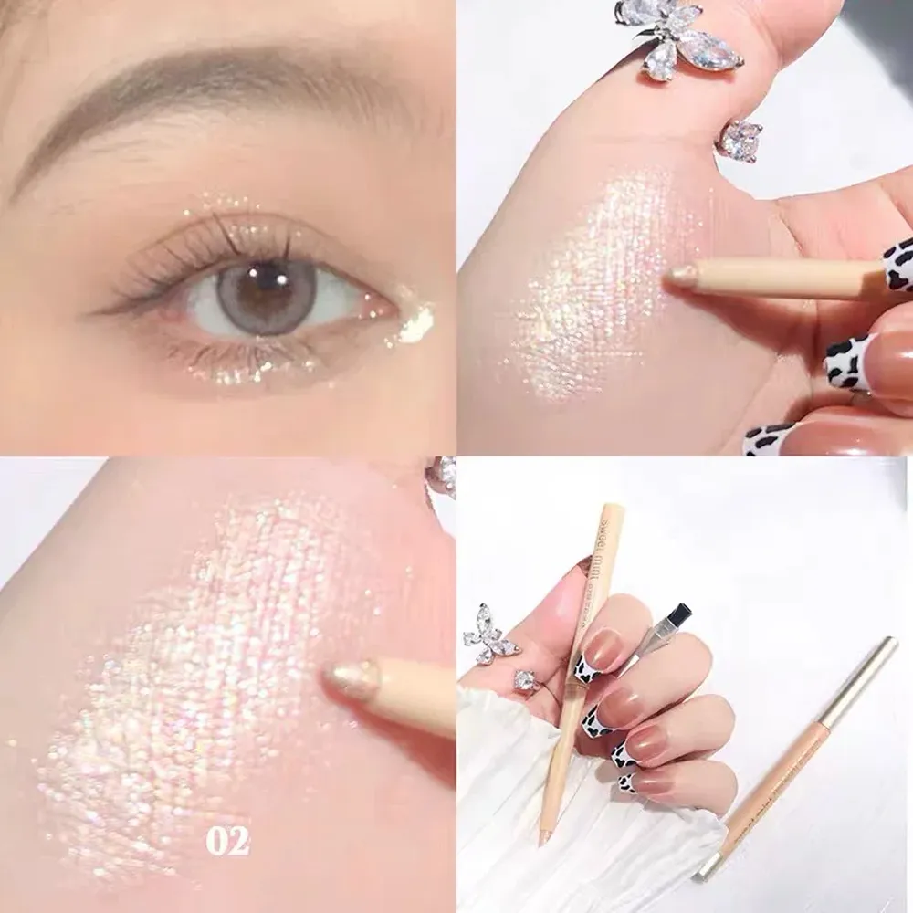 1/2pc Aegyo Sal Under Eye Highlight Pen Shimmer Pearl Eyeliner Pencil Natural Brightening Glitter Eye Shadow Crayon Makeup Stick